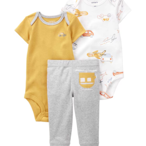 Conjunto longo bebê 3 peças helicóptero multicor | Carter's