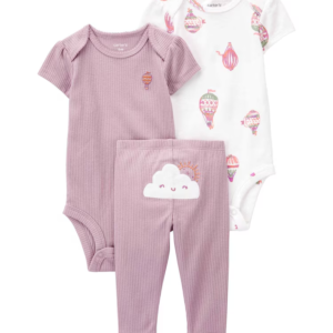 Conjunto longo bebê 3 peças nuvem multicor | Carter's