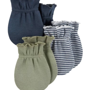 Kit luva bebê 6 pares listrado azul | Carter's