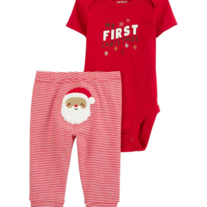 Conjunto longo bebê 2 peças meu primeiro Natal vermelho | Carter's